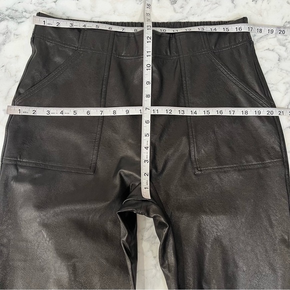SPANX Leather Like Joggers Black Faux Vegan Size XL - Picture 6 of 15
